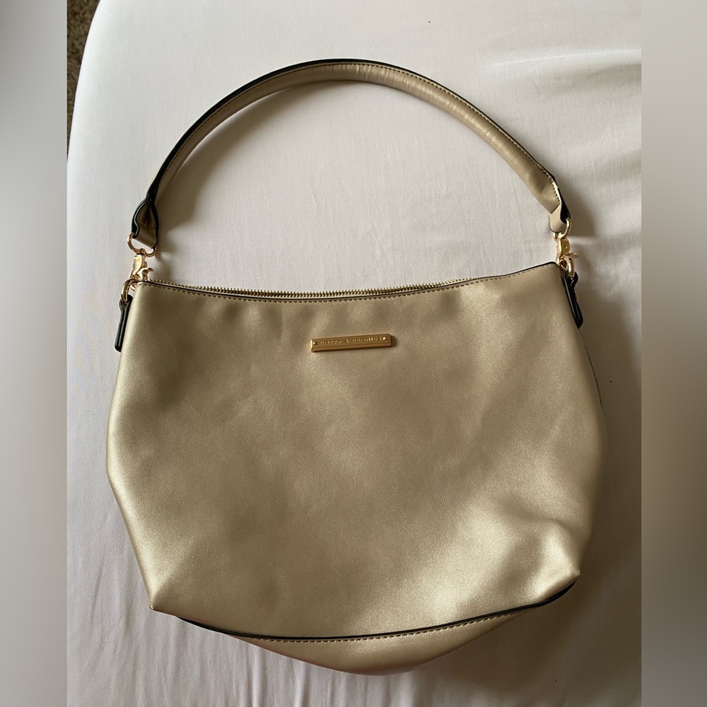 Poppy & Peonies Metallic Gold Shoulder Bag